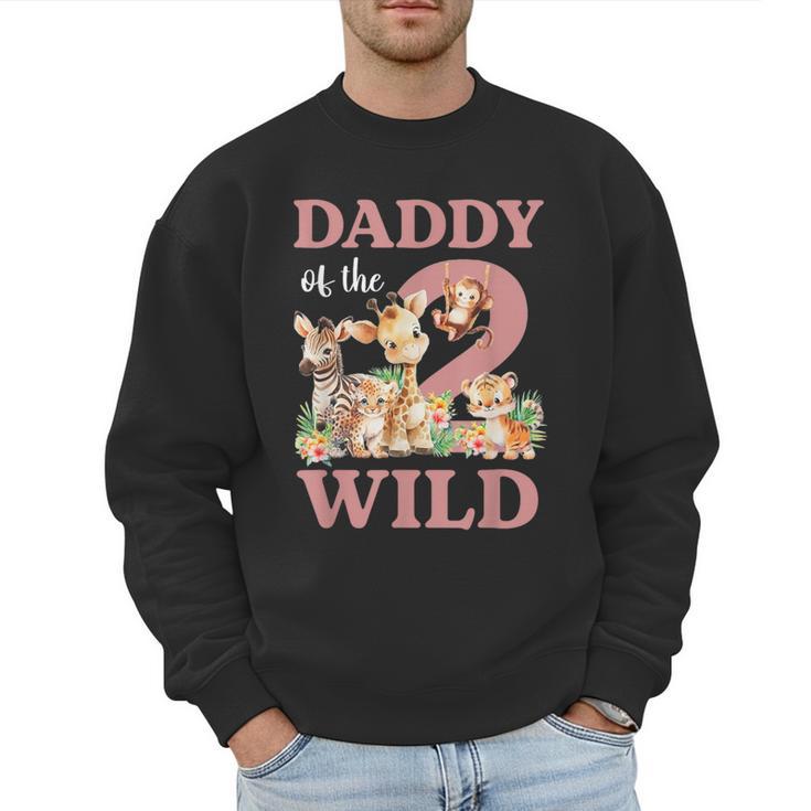Daddy Of The Two Wild Zoo 2nd Birthday Safari Jungle Animal Men Sweatshirt