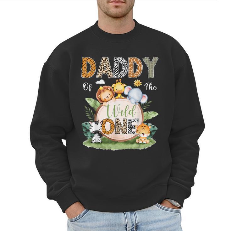 Daddy Of The Wild One 1St Birthday Kids Safari Jungle Men Sweatshirt
