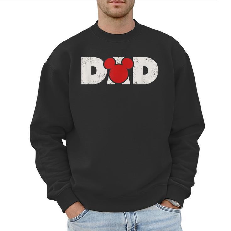 Disney Mickey And Friends Dad Mickey Distressed Text Logo Men Sweatshirt