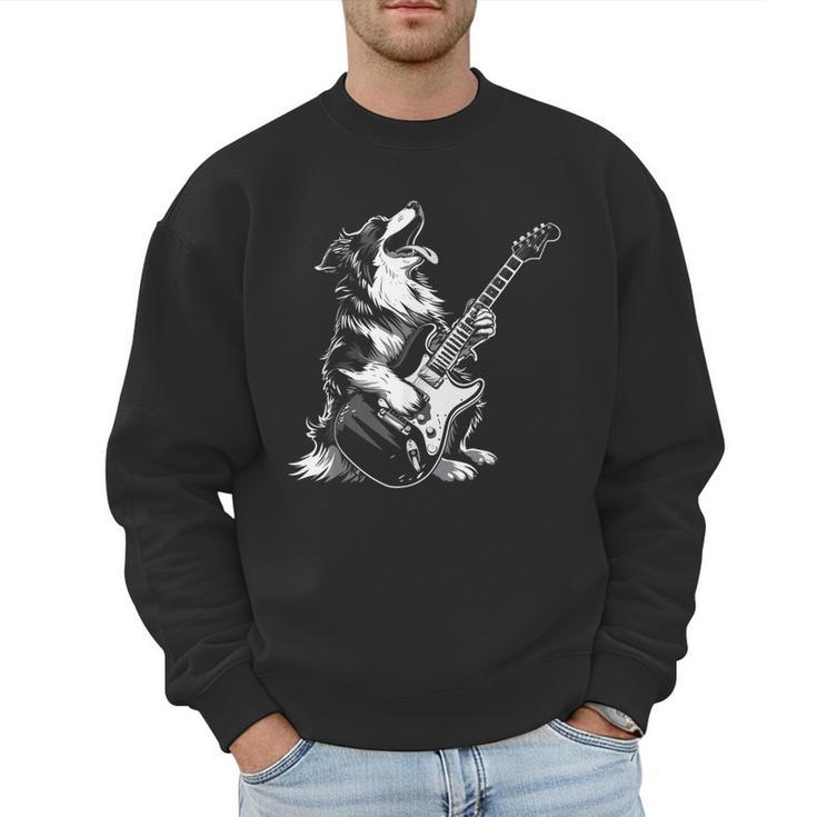 Dog Guitarist Guitar Australian Shepherd Dad Mom Men Sweatshirt