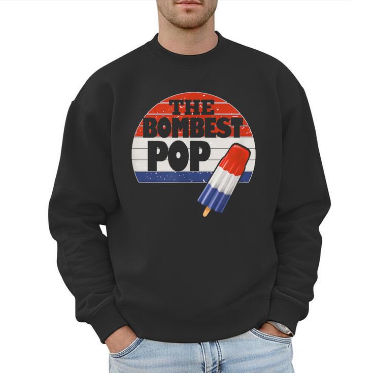 Fathers Day Shirt Cool Dad Bombest Pop Retro 80s Dad Men Sweatshirt