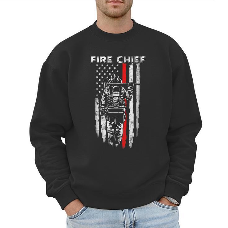 Fire Chief American Flag Gifts For Fire Chief Dad Grandpa Men Sweatshirt