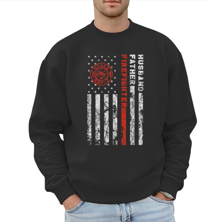 Firefighter Husband Father Fireman For Dad Men Sweatshirt