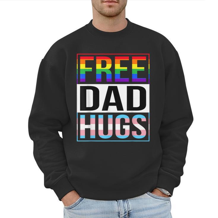 Free Dad Hugs LGBT Gay Pride Month Transgender Rainbow Flag Men Sweatshirt