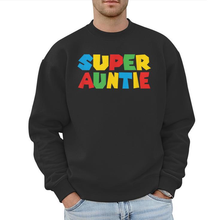Gamer Aunt Super Auntie Gaming Matching Dad & Mom Kids Men Sweatshirt