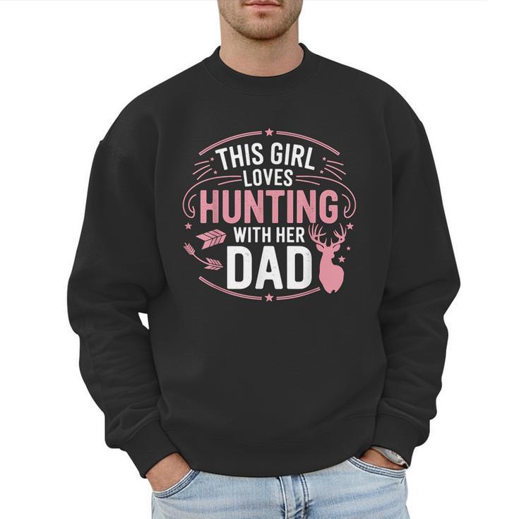 This Girl Loves Hunting With Her Dad Pink Deer Hunter Men Sweatshirt
