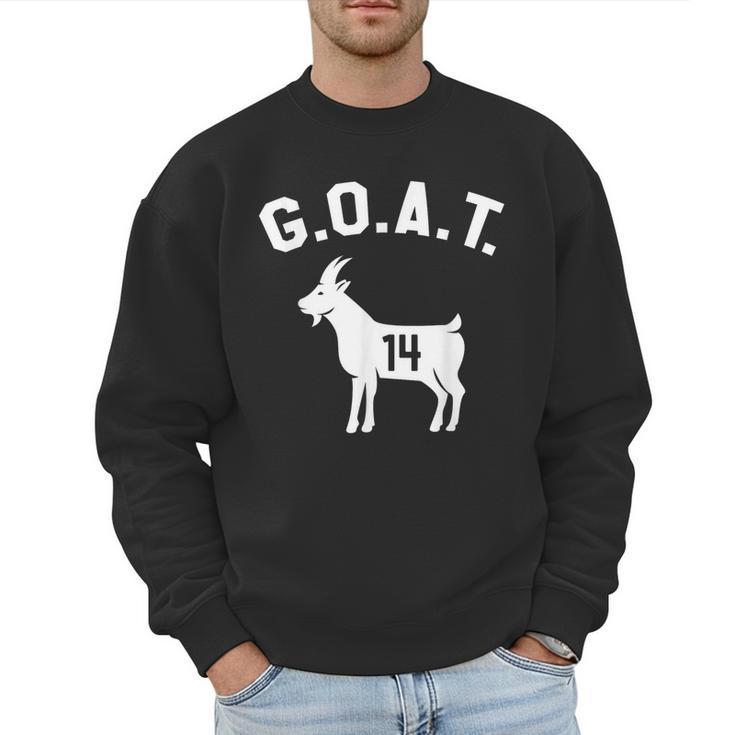 GOAT Number 14 Greatest Of All Time Dad Joke Men Sweatshirt