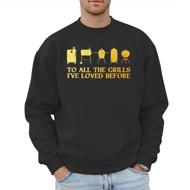 Grilling Art For Men Dad Barbecue Meat Smoking BBQ Men Sweatshirt