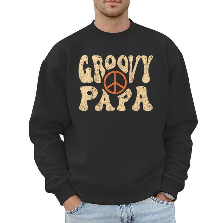 Groovy Papa 70s Aesthetic Nostalgia 1970's Retro Dad Men Sweatshirt