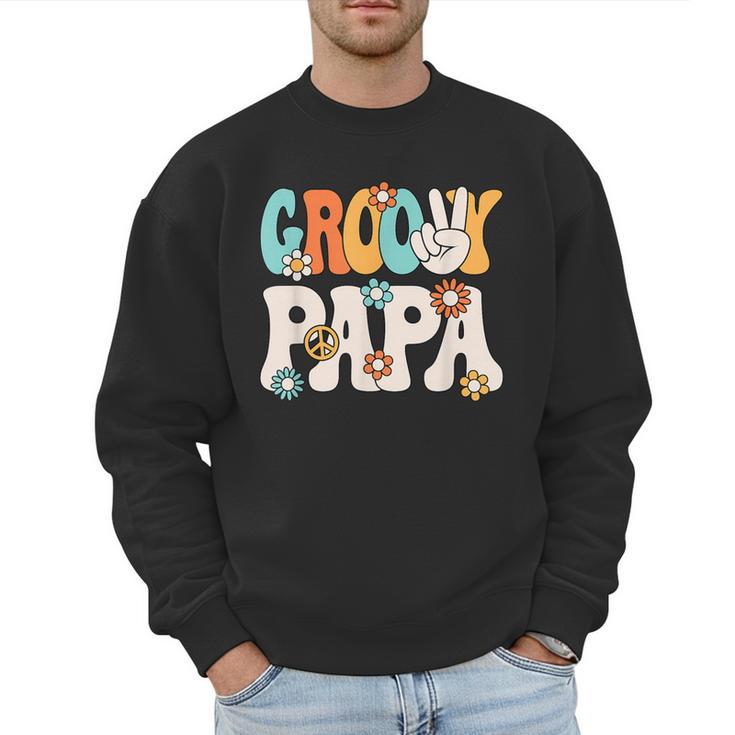 Groovy Papa Dad Retro Hippie 60s 70s Party Outfit Men Men Sweatshirt
