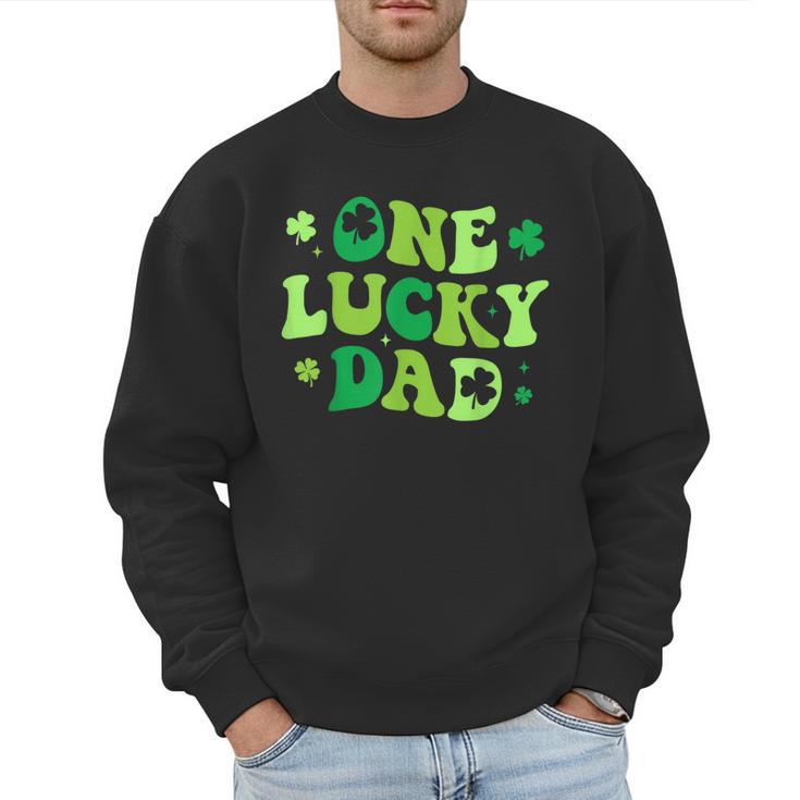 Groovy St Patrick's Day Apparel One Lucky Dad Shirt Small Modern Groovy St Patrick's Day Shirt Men Sweatshirt