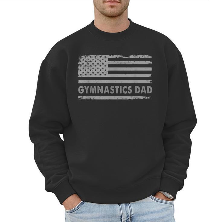 Gymnast Cheer Dad Gymnastics Dad US Flag Gymnastics Dad For Fathers Short Sleeve Small Men Sweatshirt
