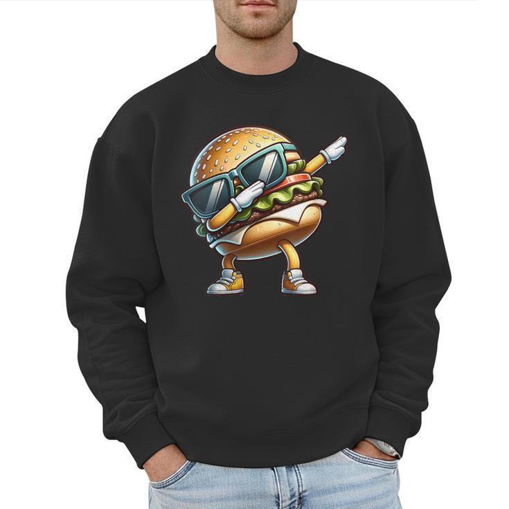 Hamburger Dabbing Kids Men Women Dab Dance Cheeseburgers Dad Men Sweatshirt
