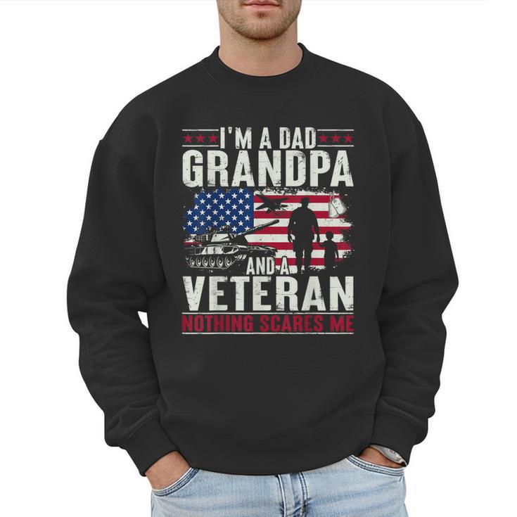 I'm A Dad Grandpa And Veteran Retro Papa Grandpa Men Sweatshirt