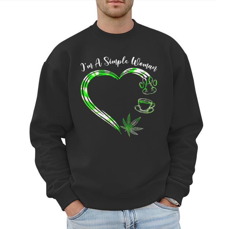 I'm A Simples Woman Loves Weed Coffee And Dog Dad Mom Men Sweatshirt
