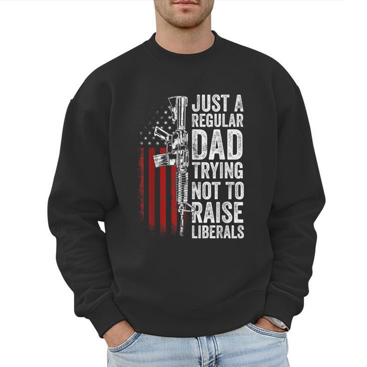 Just A Regular Dad Trying Not To Raise Liberals Father's Day Men Sweatshirt