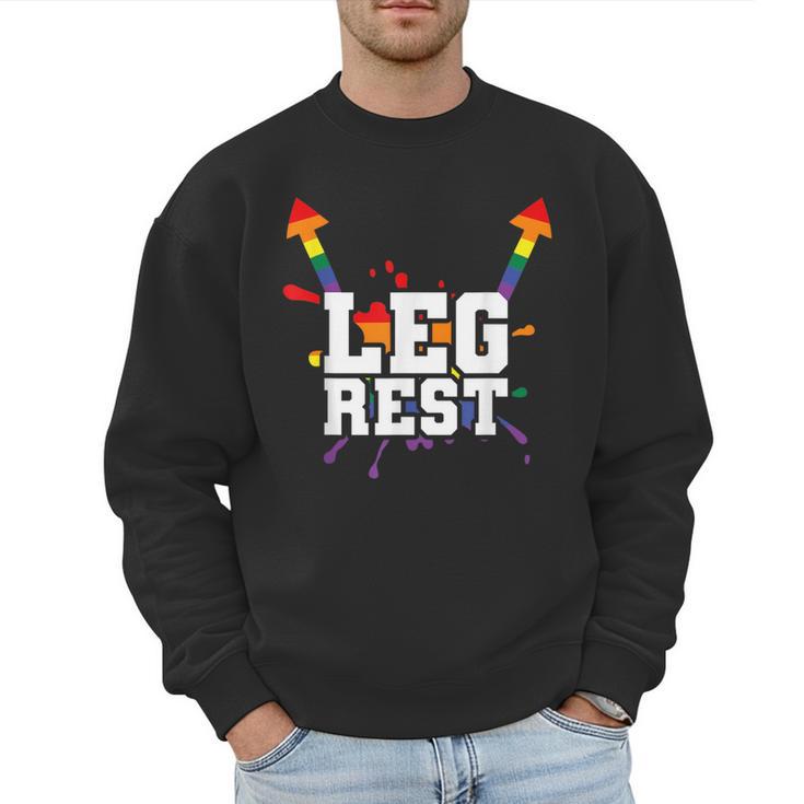 Leg Rest Naughty Dad Joke Vagitarian Lesbian Men Sweatshirt