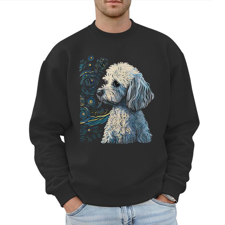 Maltipoo Starry Night Van Gogh Maltipoo Mom Dad Owner Men Sweatshirt