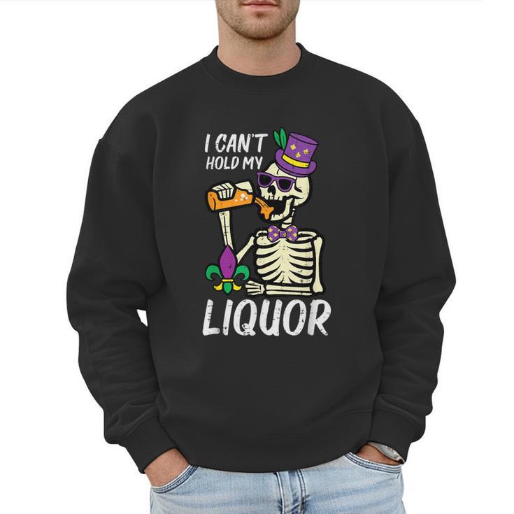 Mardi Gras Skeleton Cant Hold My Carnival Team Dad Men Men Sweatshirt