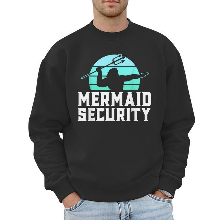 Mermaid Security Shirt Boys Swimmer Dad Merdad Trident Men Sweatshirt