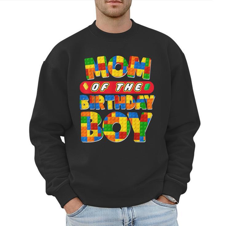 Mom And Dad Birthday Boy Building Bricks Family Party Decor Men Sweatshirt