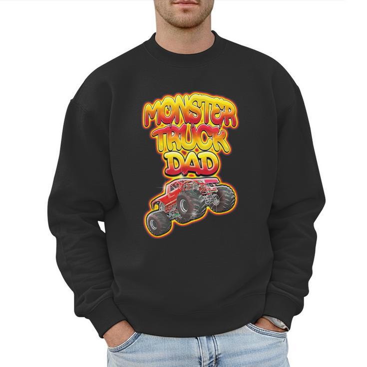 Monster Truck Dad Hot Red Graffiti Style Men Sweatshirt