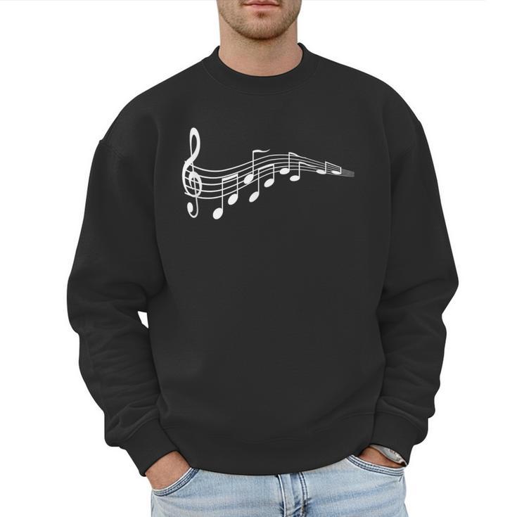 Musical Notes Music Dad Text In Treble Clef T-Shirt T-Shirt Men Sweatshirt