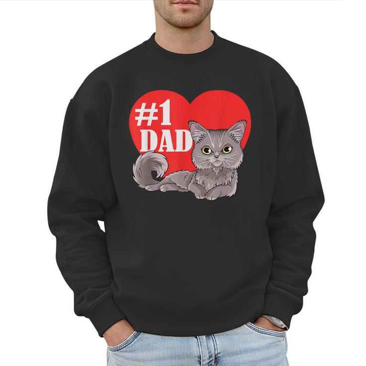 Nebelung Cat 1 Dad Father's Day Daddy Heart Decor For Men Women Kids Men Sweatshirt