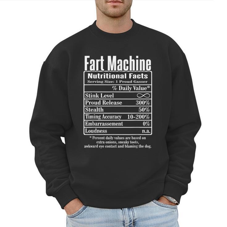 Nutrion Facts Fart Machine Dad Jokes Farting Humor Men Sweatshirt