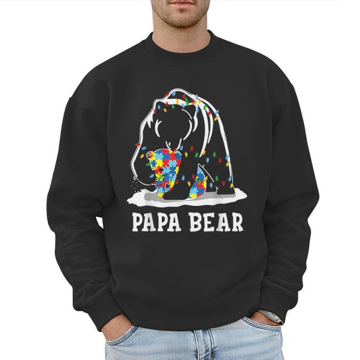 Papa Bear Autism Awareness Autism Matching Family Dad Men Sweatshirt