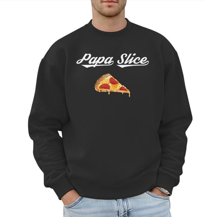 Papa Slice Pizza Belly Expectant Dad Pizza Pregnancy Reveal Men Sweatshirt