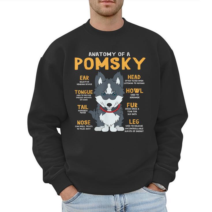 Pomsky Anatomy Dog Mom Dad Men Sweatshirt