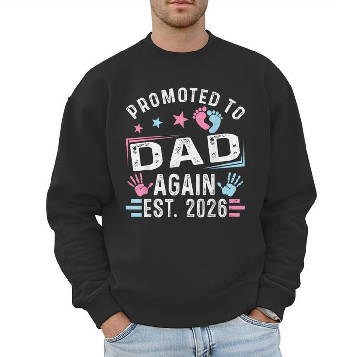 Promoted To Dad Again Est 2026 Vintage Dad Men Sweatshirt