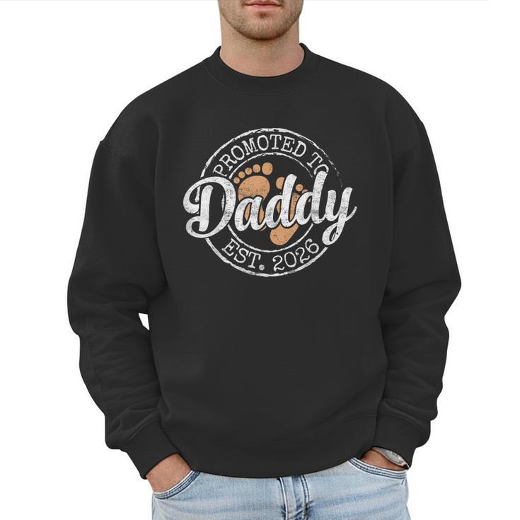 Promoted To Daddy Est 2026 Stamp First Time Dad To Be Men Sweatshirt