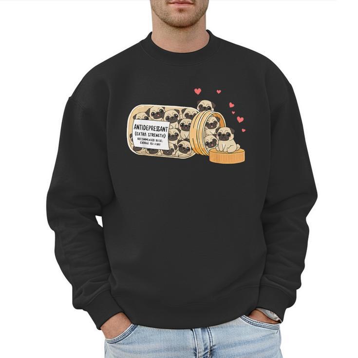 Pug Anti Depressant Mom Dad Kids Men Sweatshirt