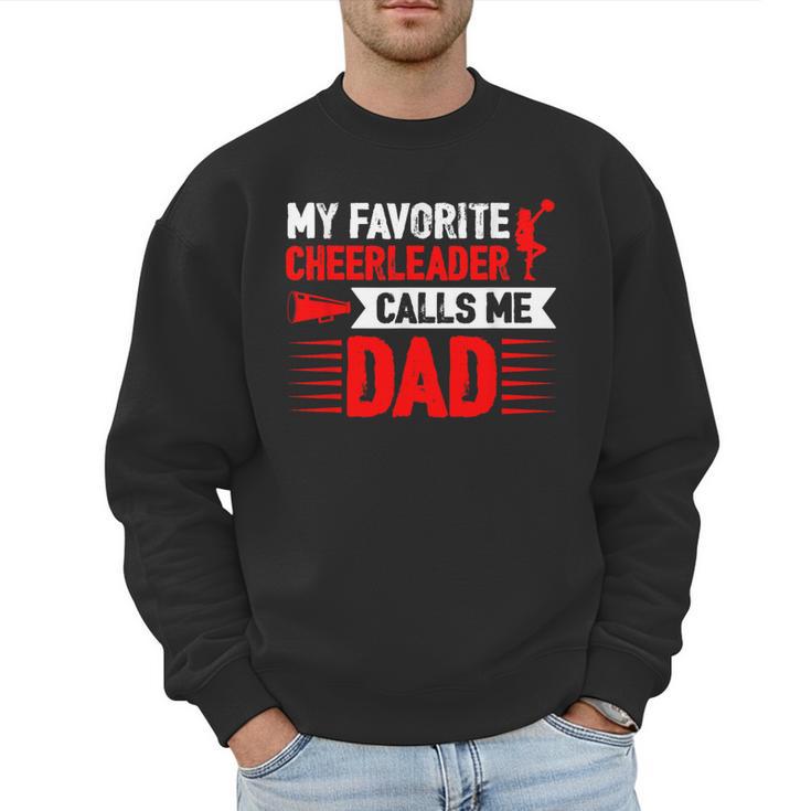 Red Cheer Dad Family Father Cheerleader Squad Men Sweatshirt