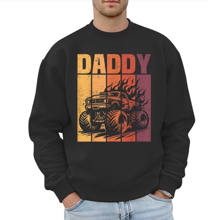Retro Monster Truck Daddy Matching Family Birthday Party Men Sweatshirt
