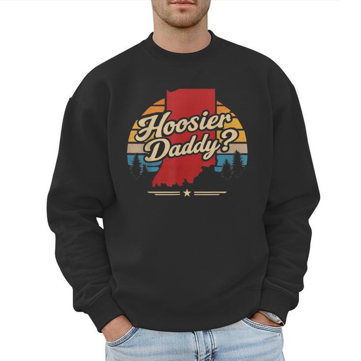 Retro Vintage US States Hoosier Daddy State Outline Desig Men Sweatshirt