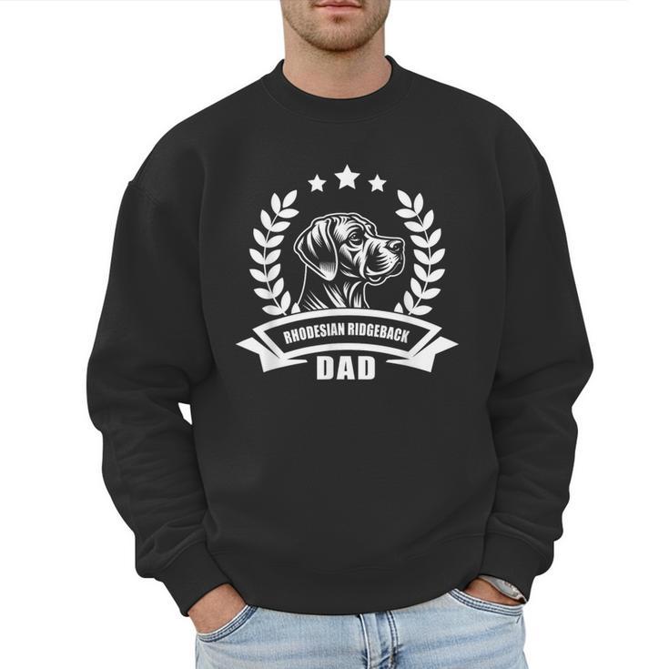 Rhodesian Ridgeback Dad With Banner And Ear Wreath Men Sweatshirt