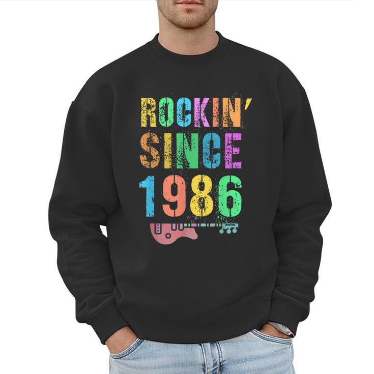Rockin' Since 1986 Vintage Rockstar 40th Birthday Mom Dad 40 Men Sweatshirt