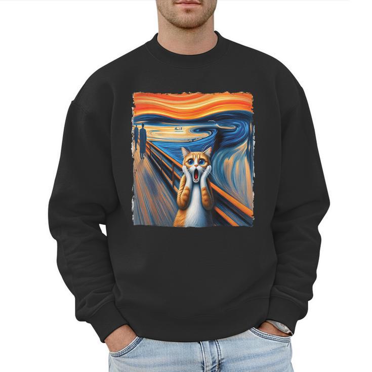The Scream Cat Parody For Kitty Cat Lover Cat Mom Cat Dad Men Sweatshirt