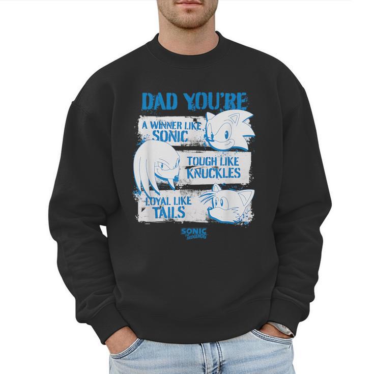 Sonic The Hedgehog Father's Day Dad Qualities Distressed Men Sweatshirt