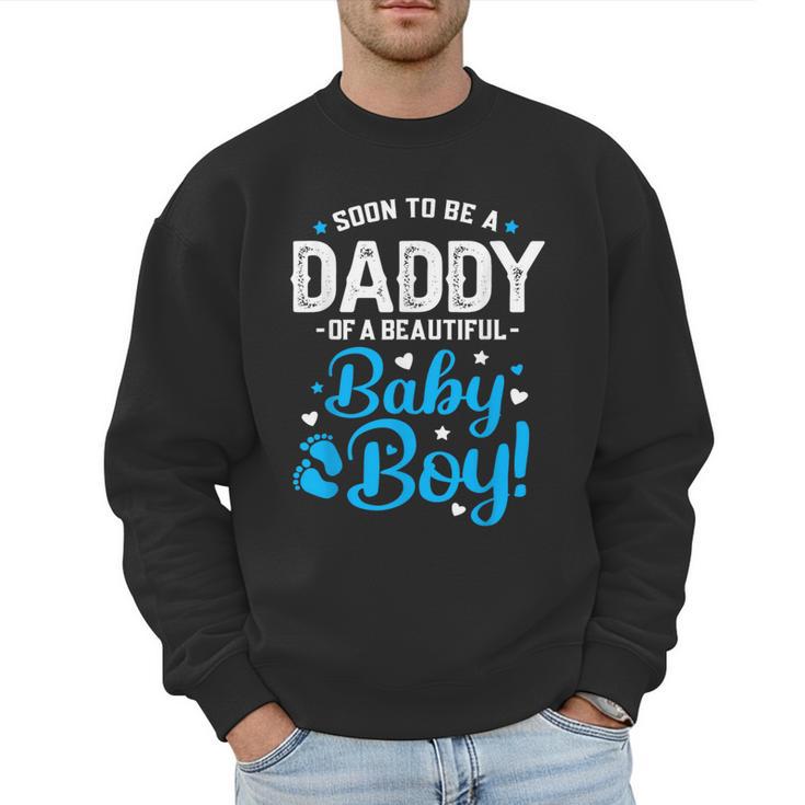 Soon To Be A Daddy Of A Baby Boy New Dad Expecting Father Men Sweatshirt