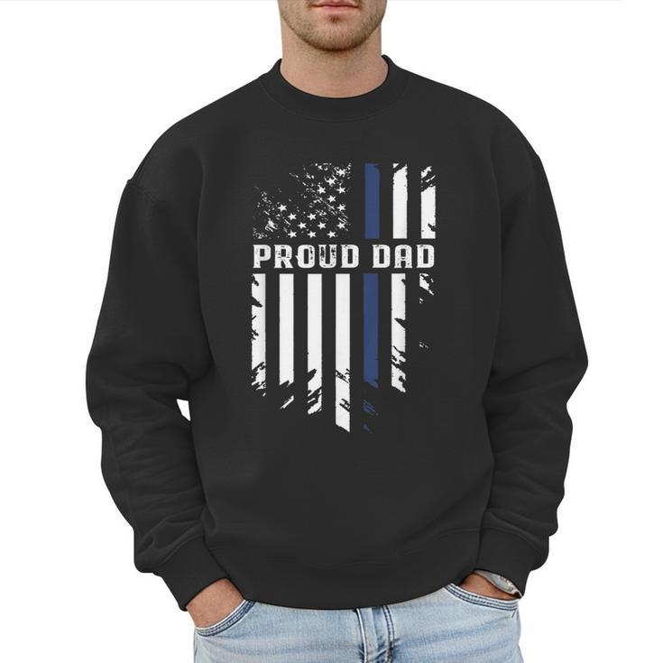 Thin Blue Line Proud Dad Police Family T-Shirt Men Sweatshirt