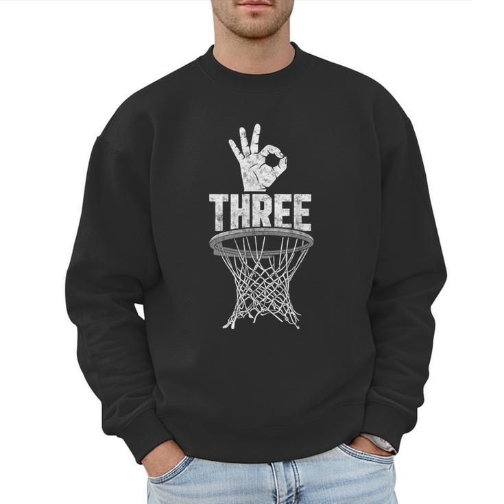 Three Points Throw Basketball Player Fan Dad Joke Tee Men Sweatshirt