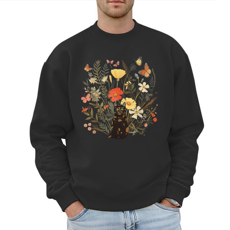 Tortie Cat Owner Flowers Tortie Cat Mom Tortie Cat Dad For Men Women Kids Men Sweatshirt