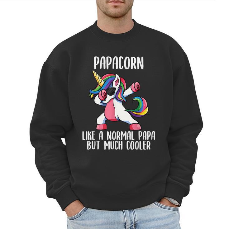 Unicorn Dad Girl Birthday Party Clothing Papacorn Men Sweatshirt