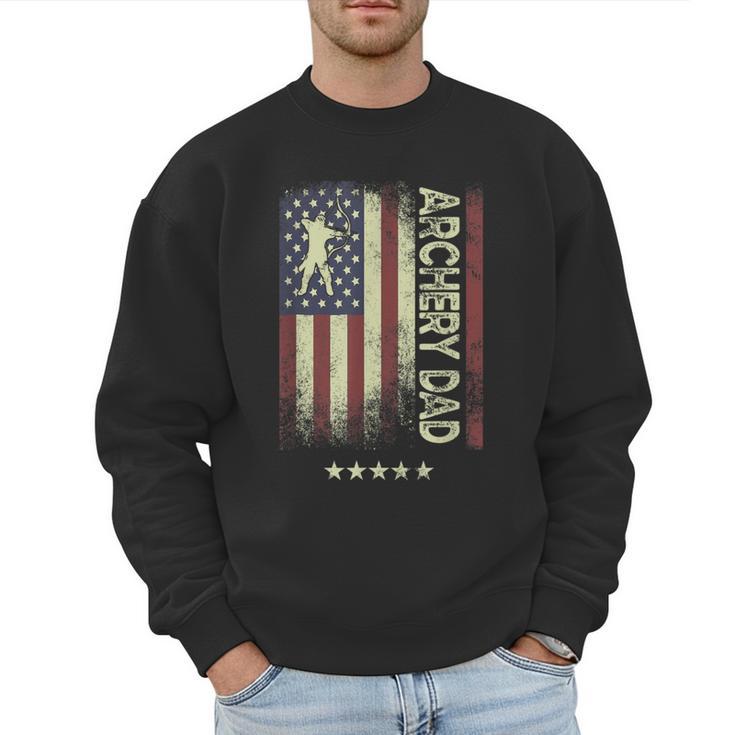 USA American Flag Archery Dad Men Sweatshirt