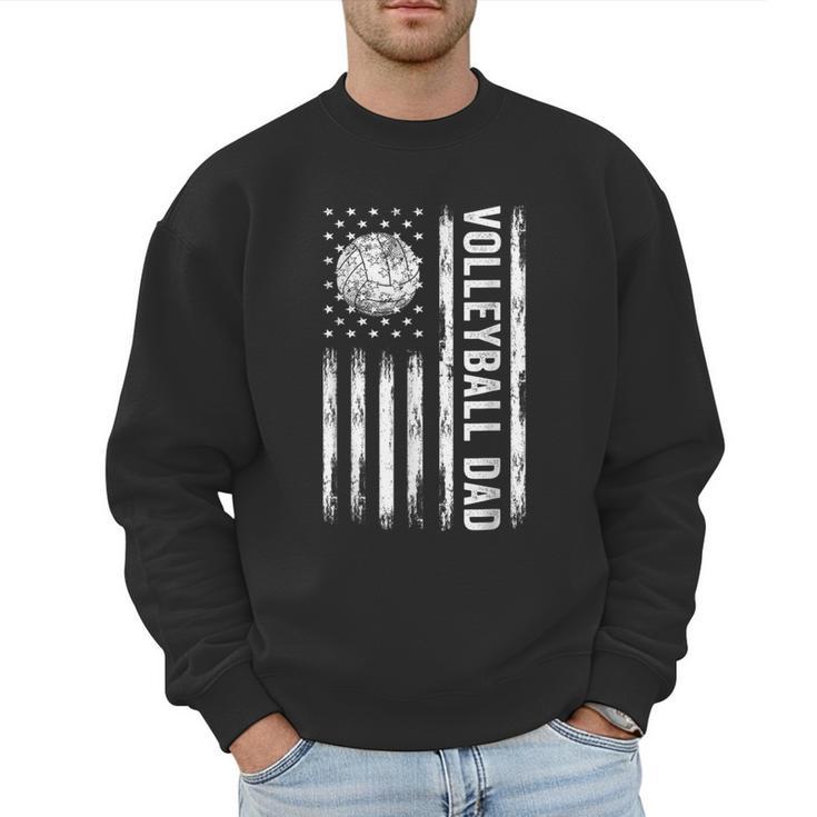 USA Flag Volleyball Dad Father's Day Men Sweatshirt