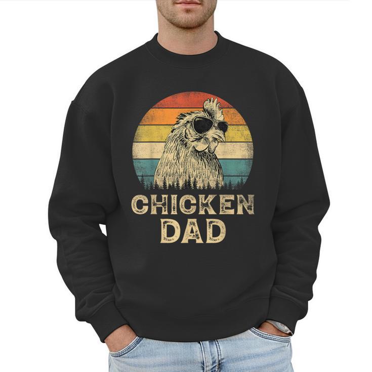 Vintage Chicken Dad Chicken Lovers Daddy Father's Day Men Sweatshirt